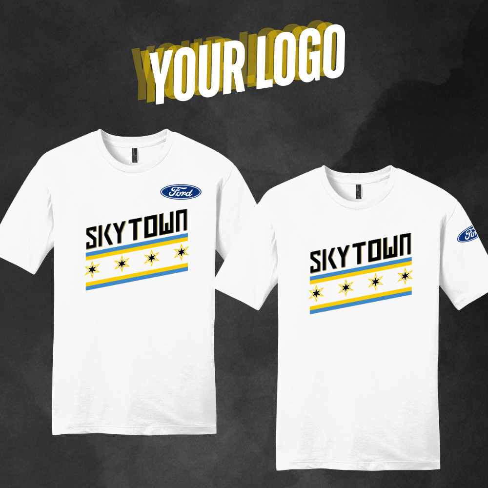 Chicago Sky x Ford Custom Partner "Chicago Slant" Logo White T-Shirt