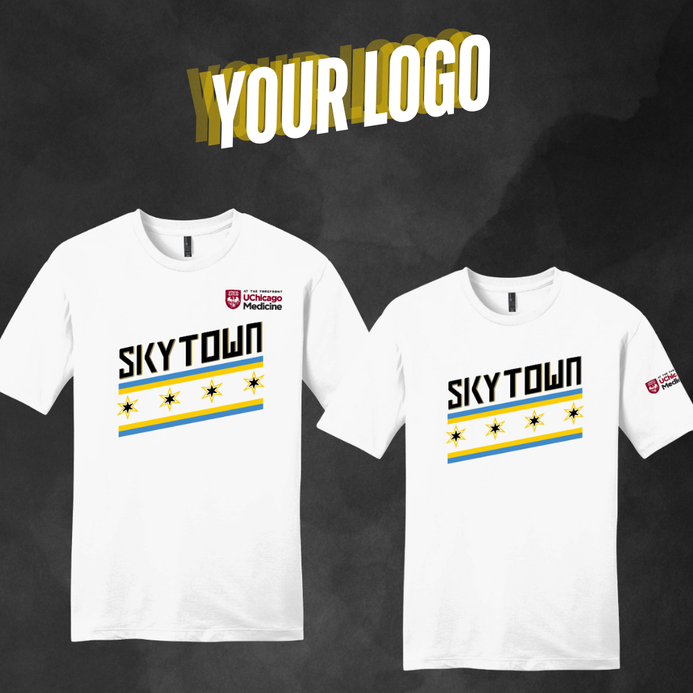 Chicago Sky x UChicago Medicine Custom Partner "Chicago Slant" Logo White T-Shirt