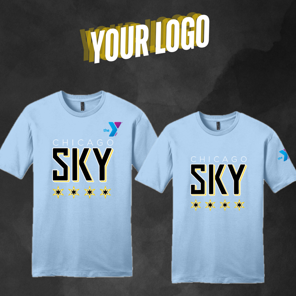 Chicago Sky x The YMCA Custom Partner "Chicago Stars" Logo T-Shirt