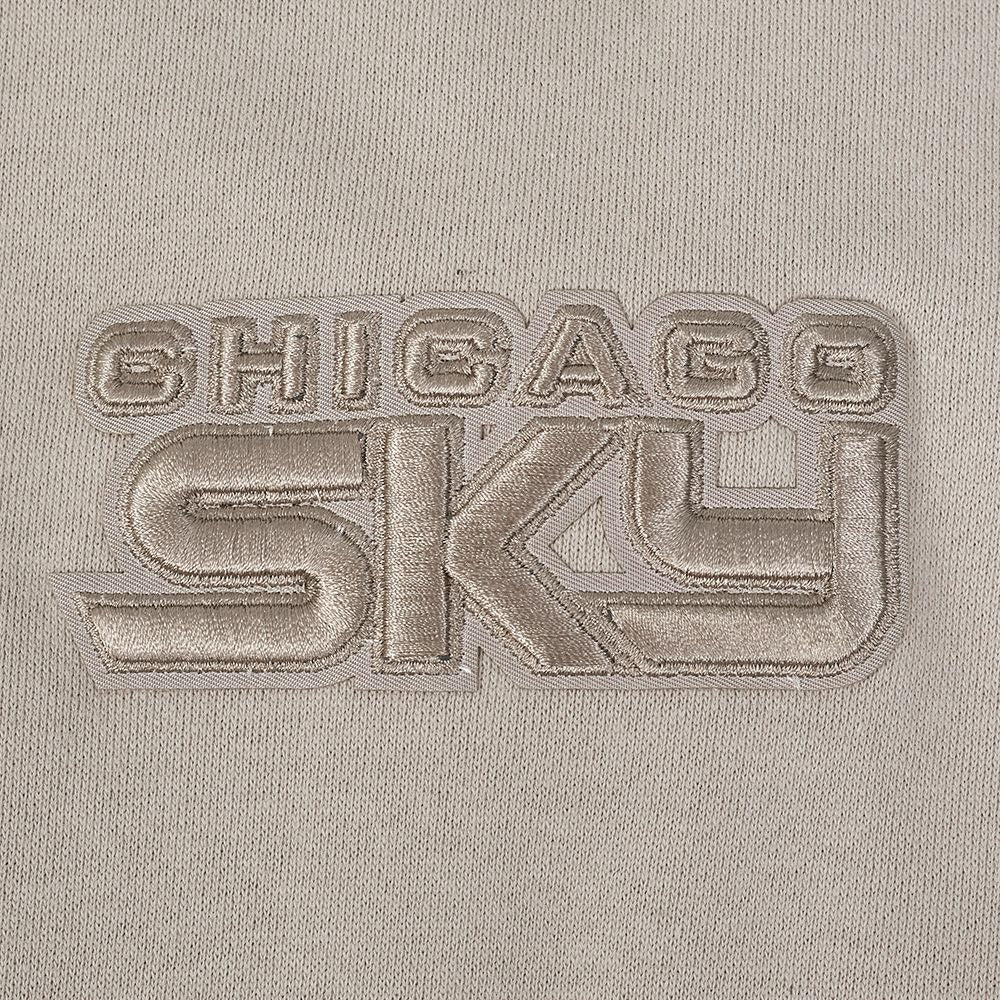 Embroidered 'Chicago Sky' logo on a gray background