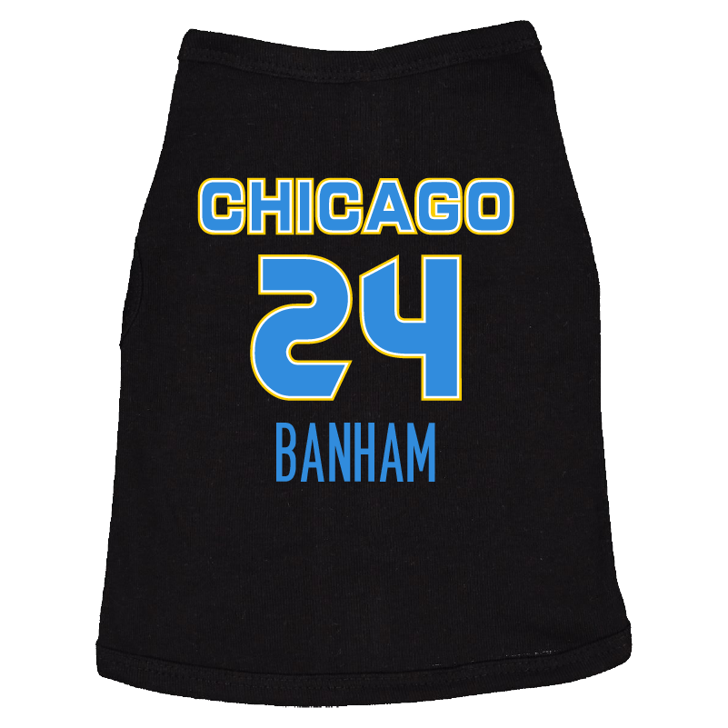 Chicago Sky City Name &amp; Number Doggie Tank - Banham