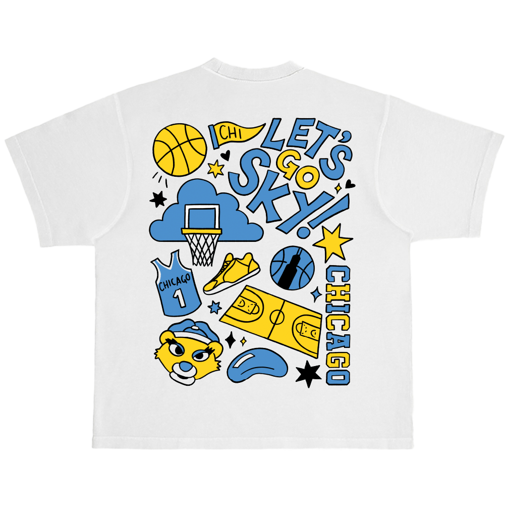 Chicago Sky Doodle T-Shirt Back