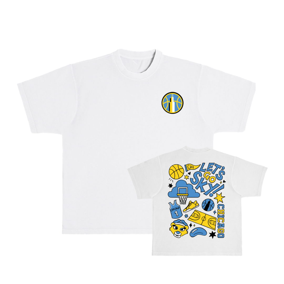 Chicago Sky Doodle T-Shirt Both