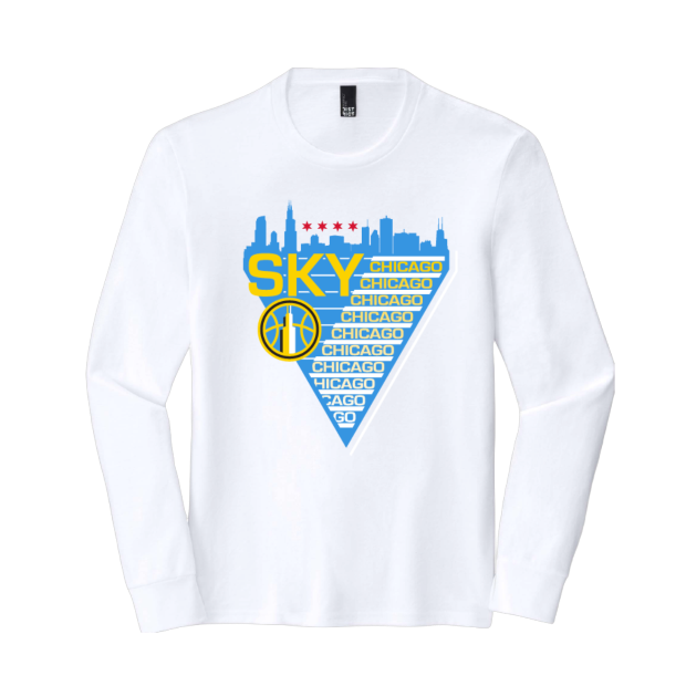 Chicago Sky Long Sleeve Triangle T-Shirt