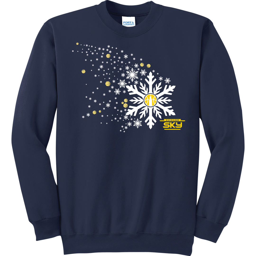 Chicago Sky Snowflake Crewneck Sweatshirt