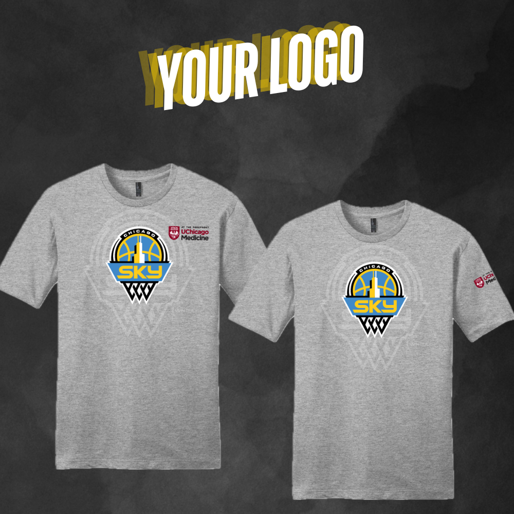 Chicago Sky x UChicago Medicine Custom Partner Shadow Logo T-Shirt