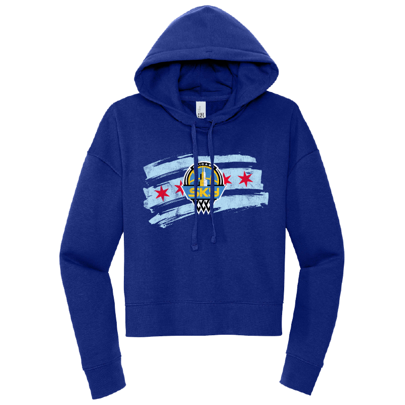 Ladies' Chicago Sky Flag Mid Length Hoodie